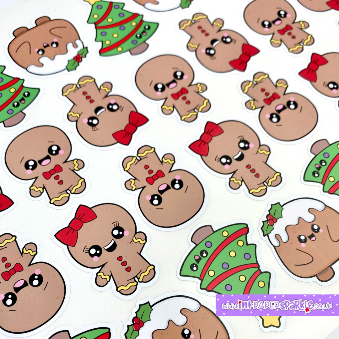 Cute Christmas Contour Cut Stickers
