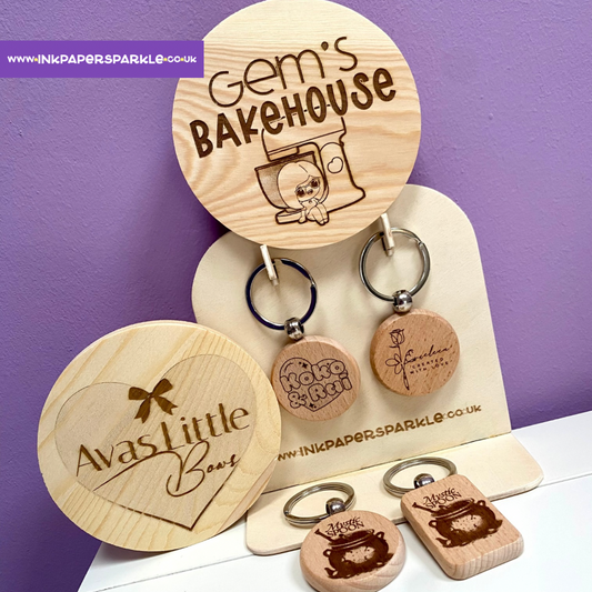 Engraved Logo Wooden Photo Prop