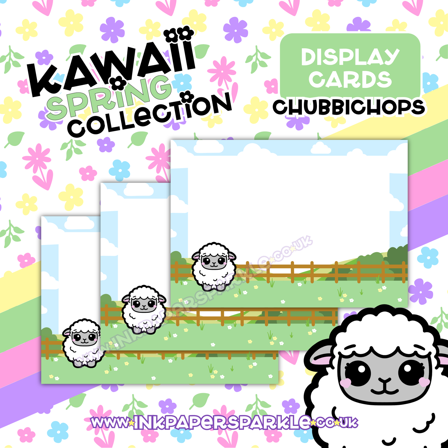 Kawaii Spring Display Cards