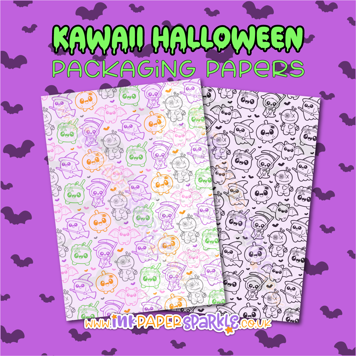 Kawaii Halloween Packaging Paper - Translucent