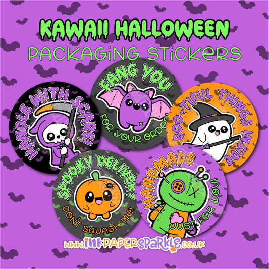 Kawaii Halloween Happy Post & Thank You Stickers