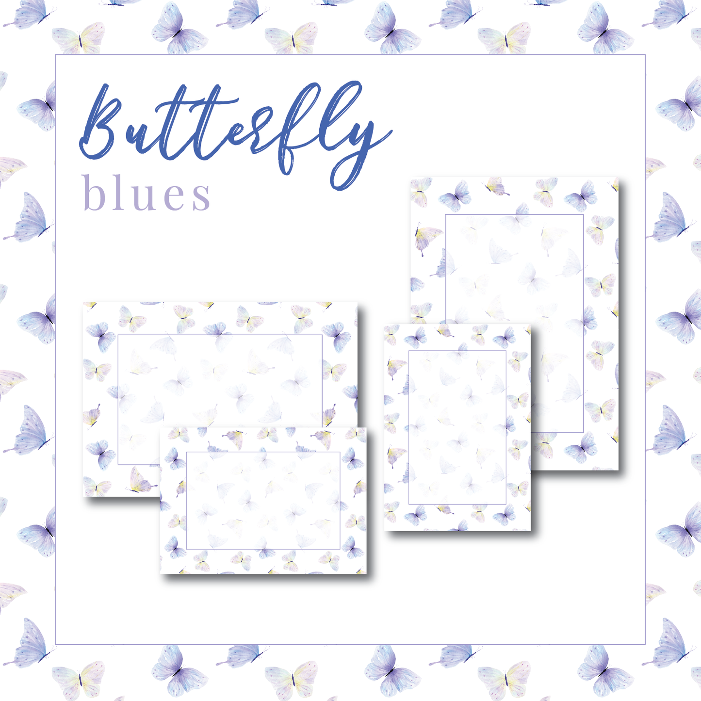 Butterfly Display Cards - Blues