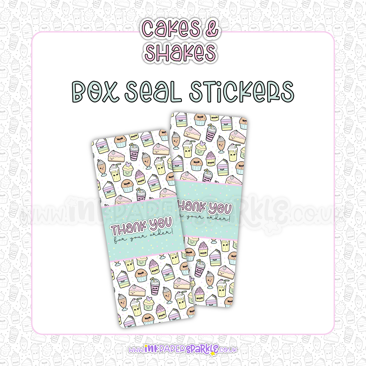 Cakes & Shakes Box Seal Stickers