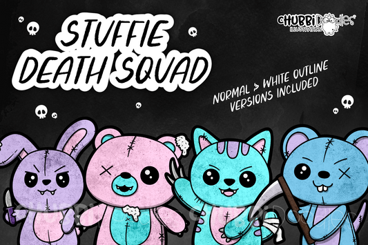 Stuffie Death Squad - Clipart Set - Alternative Goth Horror