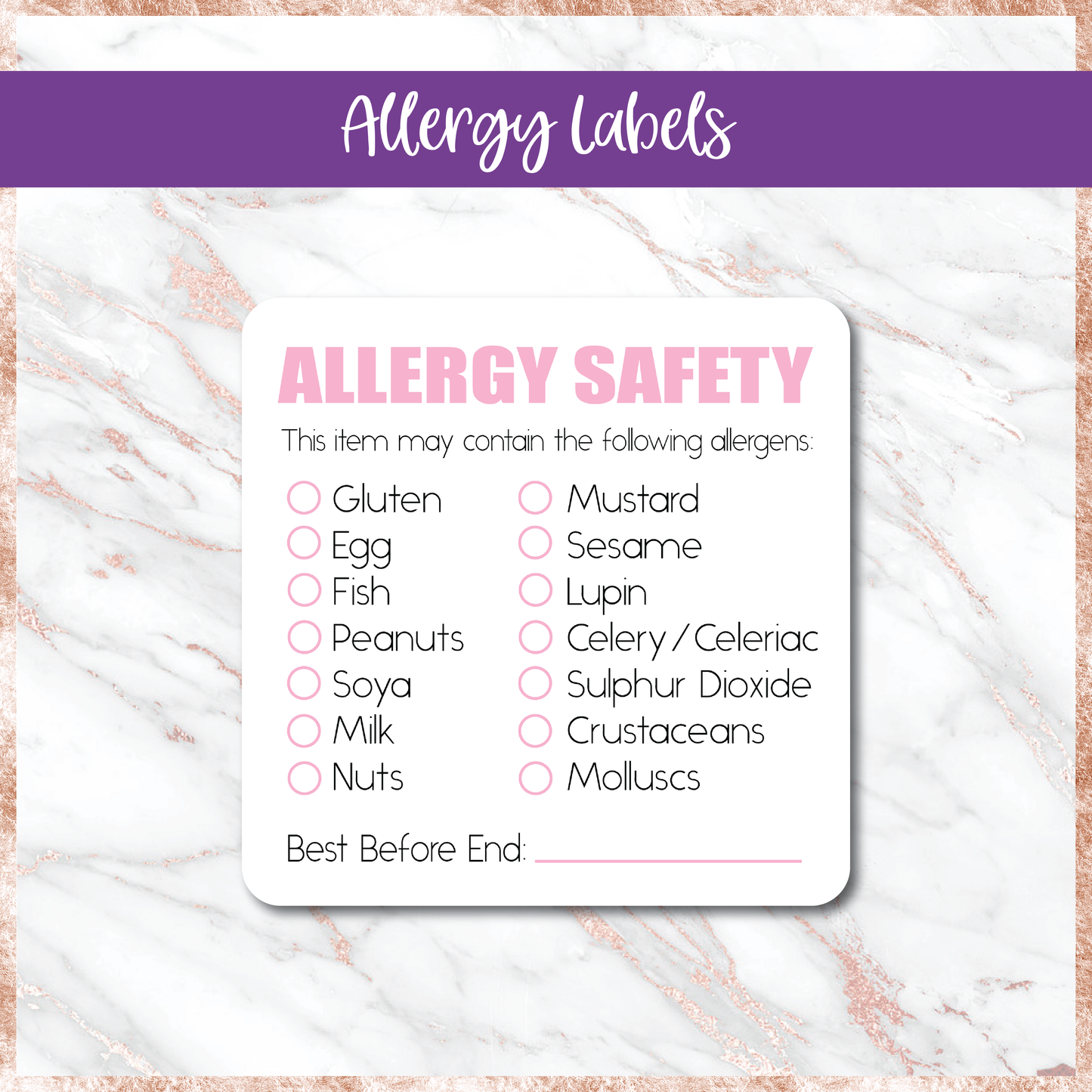 Allergen Information Labels - Value Pack or Single