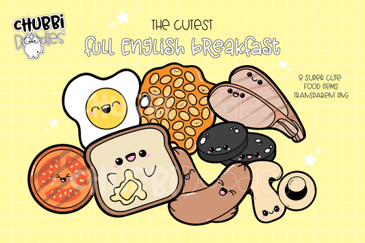 The Cutest English Breakfast Illustration Bundle - Kawaii