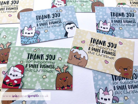 Kawaii Christmas Thank You Cards