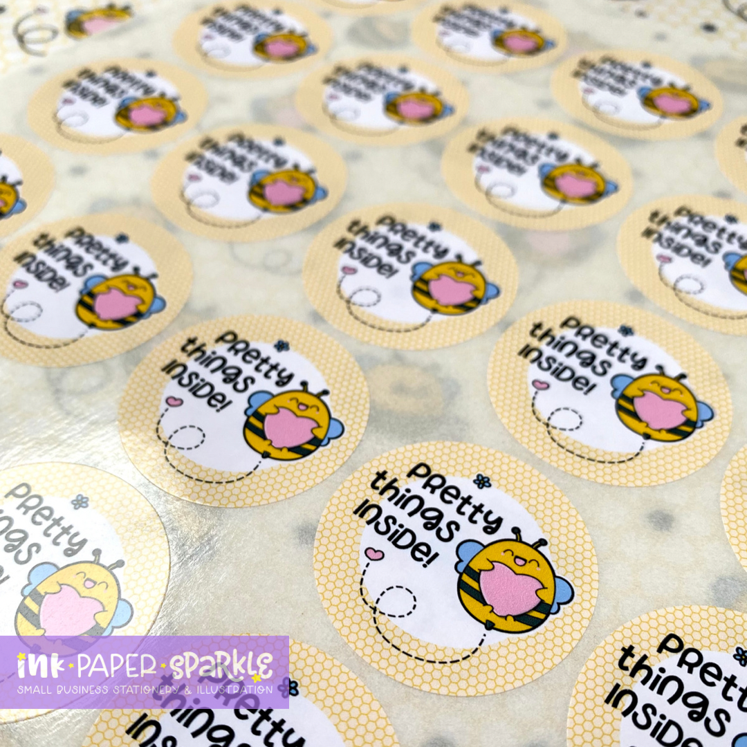 ChubbiBumble Bee Round Stickers