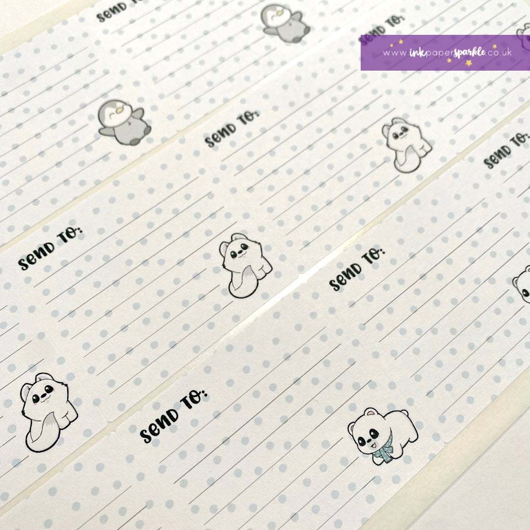 Arctic Floof Lined Address Labels