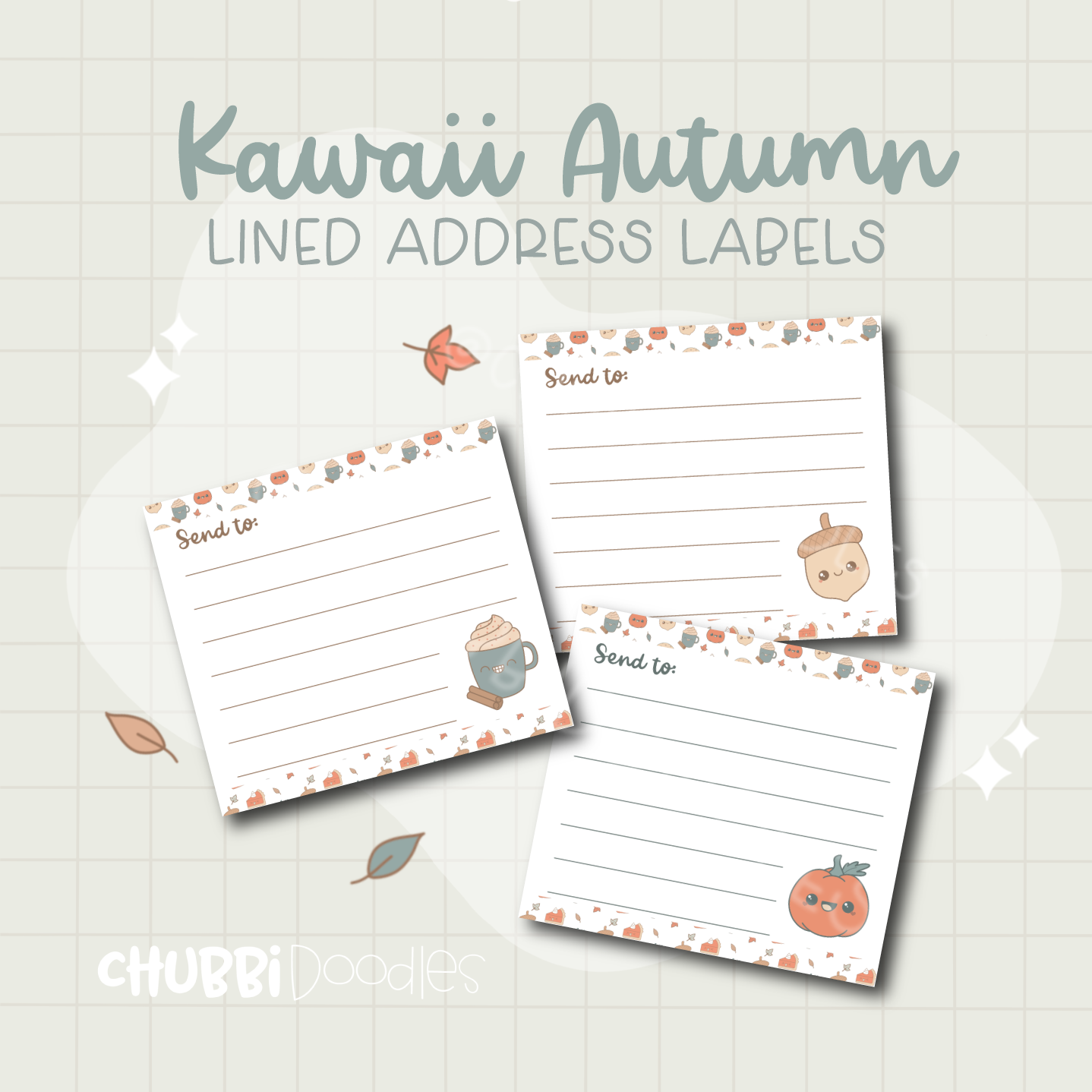 Kawaii Autumn Address Labels