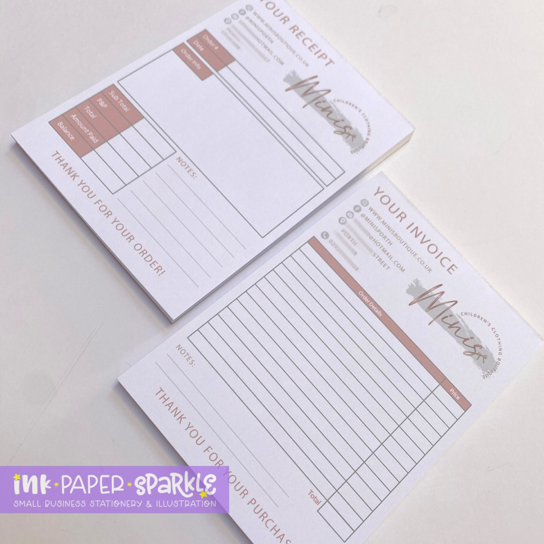 Personalised Order Receipt Pad