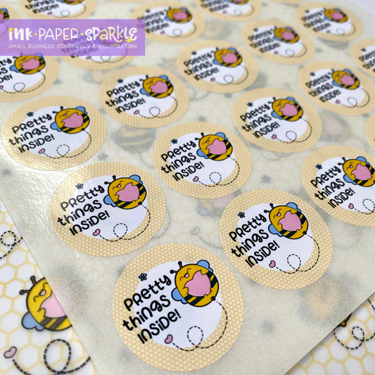 ChubbiBumble Bee Round Stickers