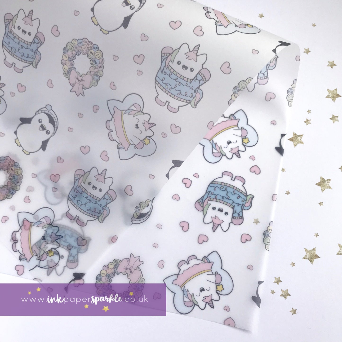 Kawaii Christmas Packaging Paper - Translucent
