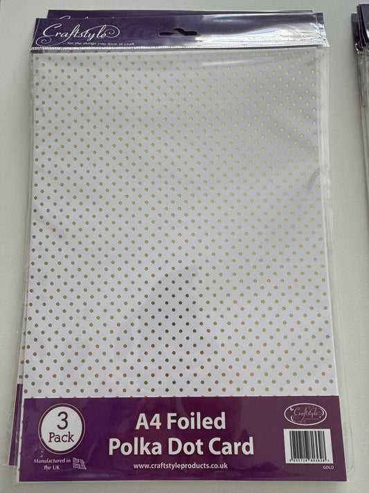 Box of foil polka dot card
