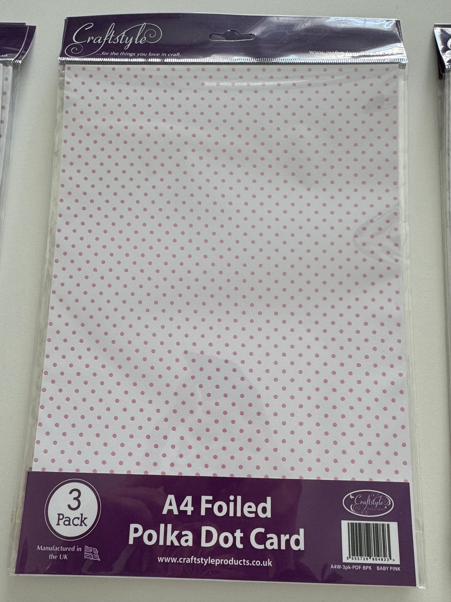 Box of foil polka dot card