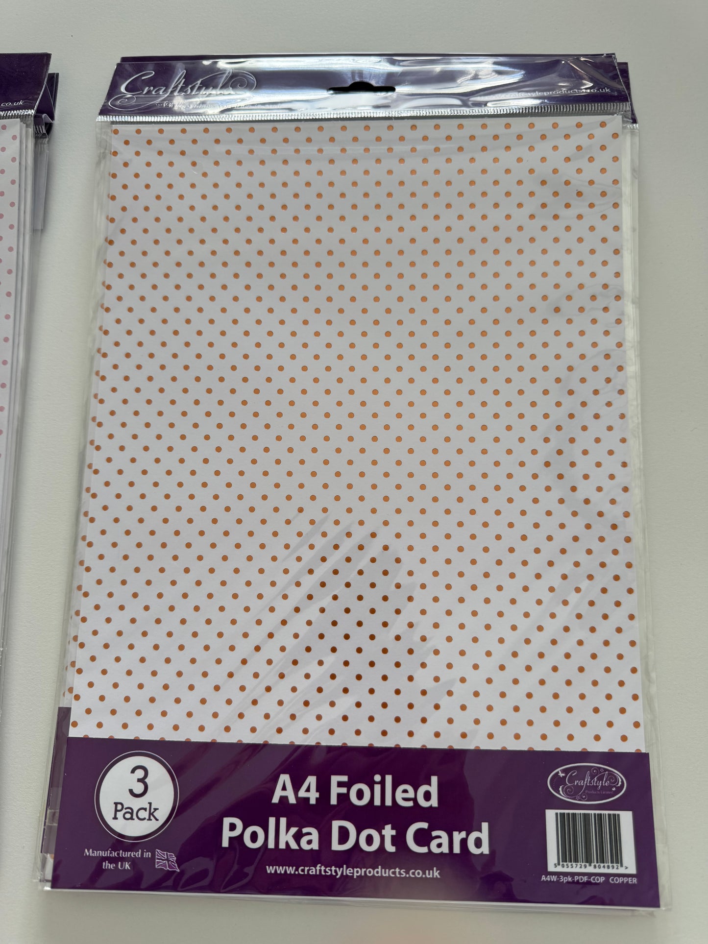 Box of foil polka dot card