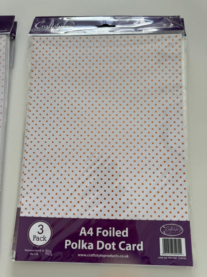 Box of foil polka dot card