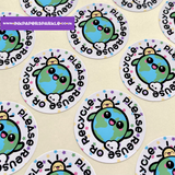 Kawaii Earth Recycling Stickers *New Designs*