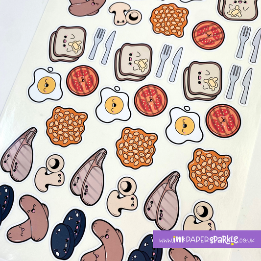 Full English Breakfast Contour Cut Stickers