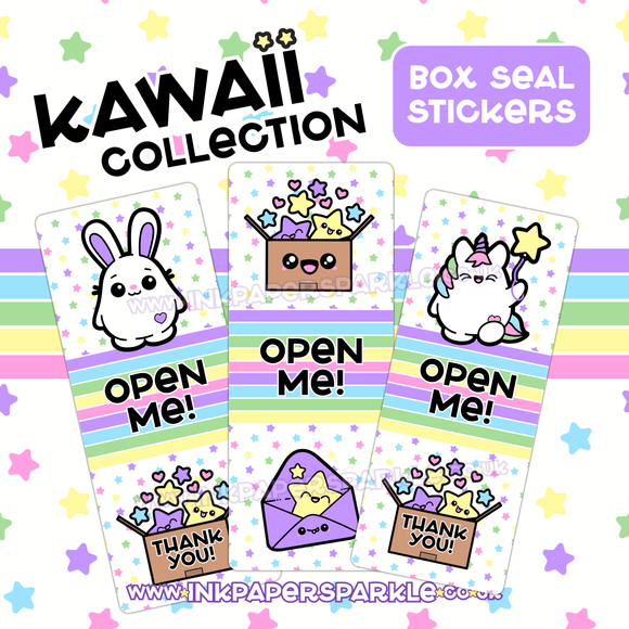 Kawaii Box Seal Stickers *New Designs!*