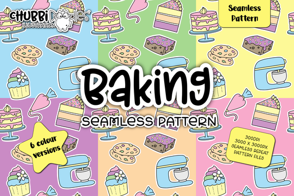 Baking Seamless Pattern - Cute Repeat PNG Tile