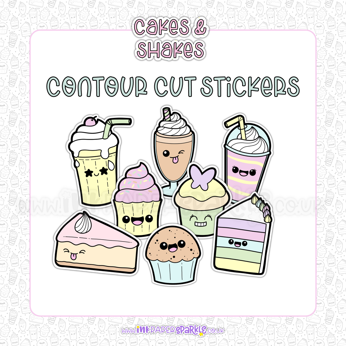 Shakes Sticker Design Cakes & Shakes Contour Cut Stickers – Ink Paper Sparkle