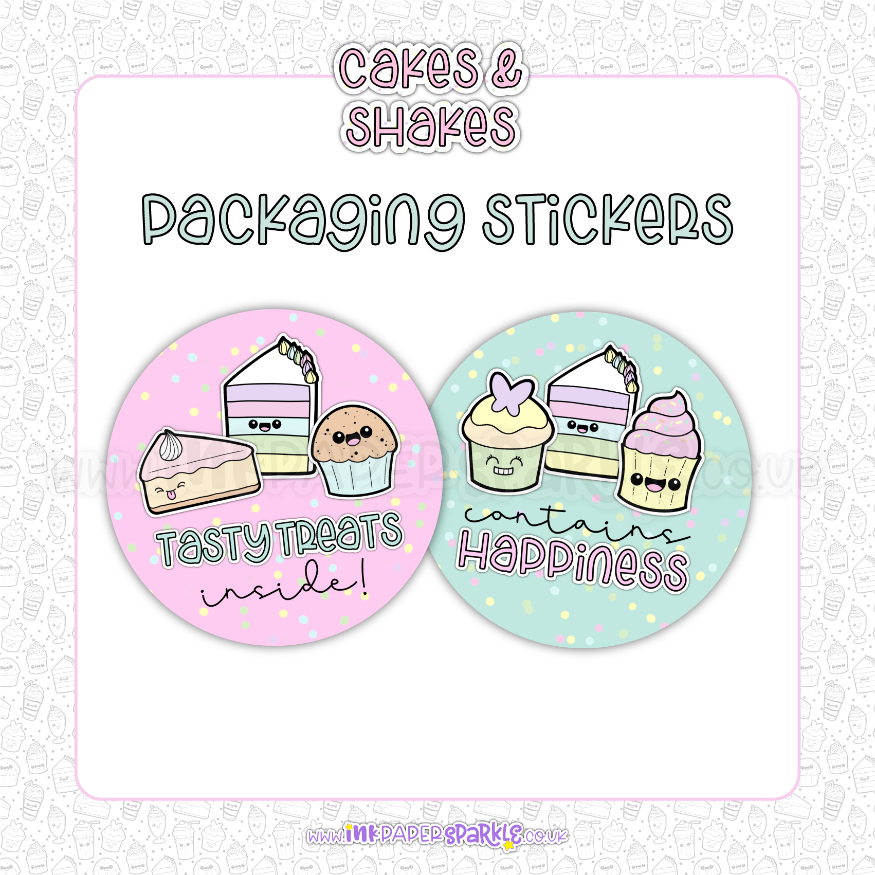 Shakes Sticker Design Cakes & Shakes Collection – Ink Paper Sparkle