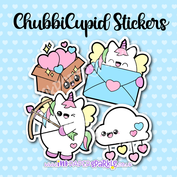 ChubbiCupid Valentines Contour Cut Stickers