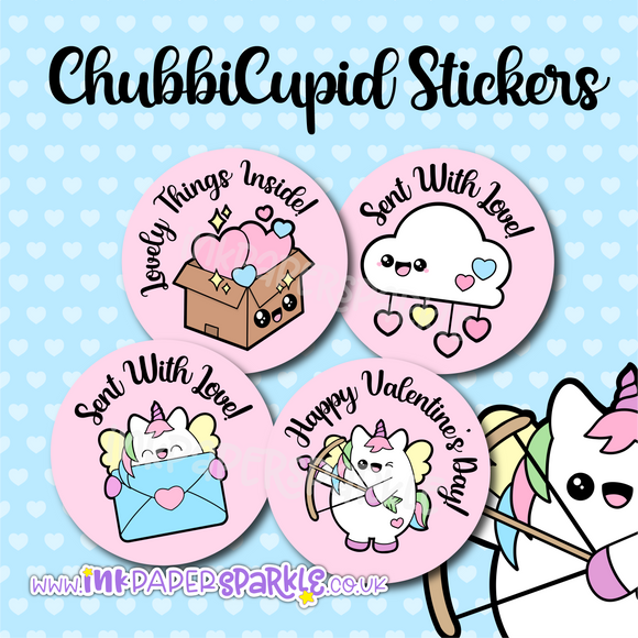 ChubbiCupid Valentines Packaging Stickers