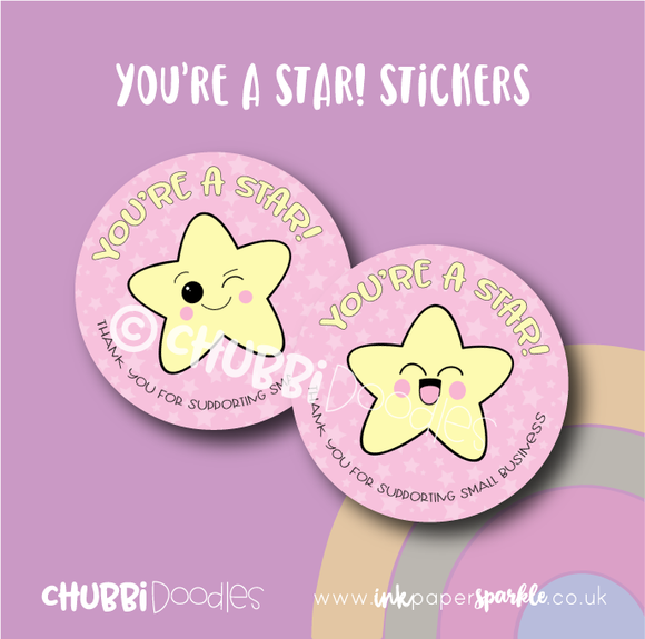 You're A Star Packaging Stickers