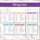 Allergen Information Labels - Value Pack or Single