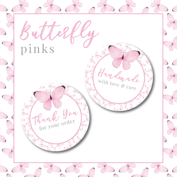 Butterfly Stickers - Pinks