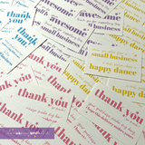 Pearlised thank you card & sticker £10 bundle