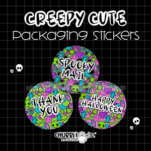 Creepy Cute Halloween Packaging Stickers