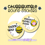 ChubbiBumble Bee Round Stickers